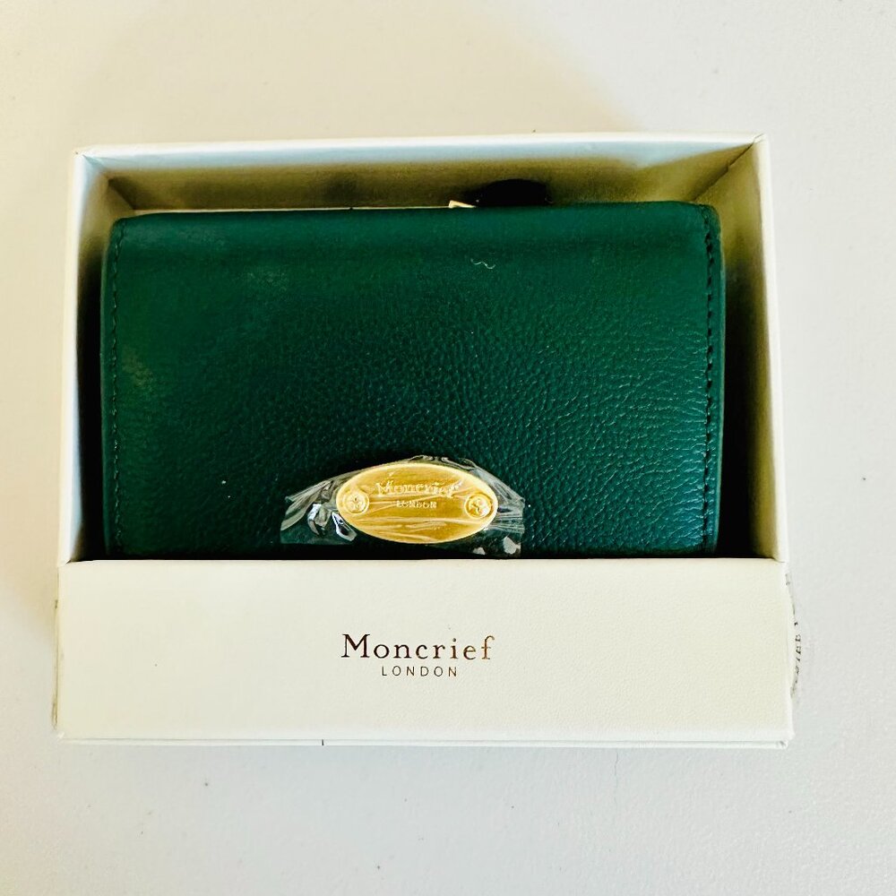 MONCRIEF LONDON HEIDI ITALIAN LEATHER TRIFOLD WALLET FOREST GREEN